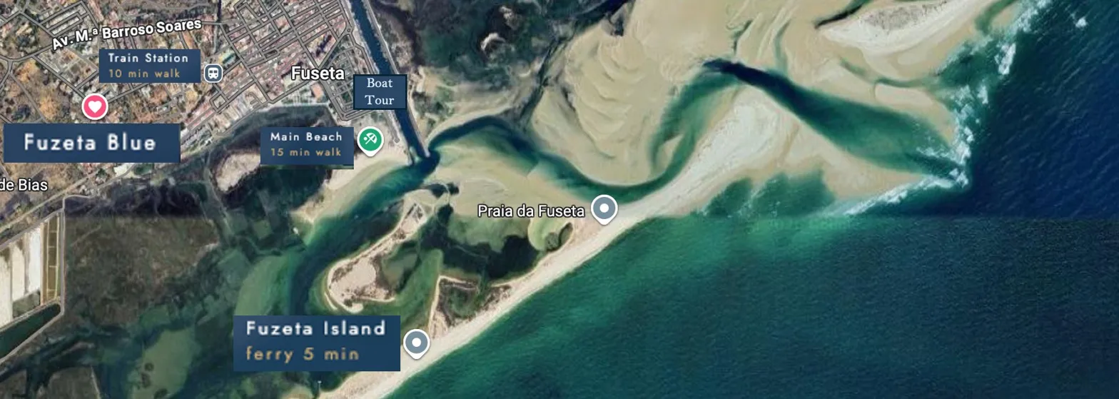 Plan de situation — Fuseta Blue, Ria Formosa